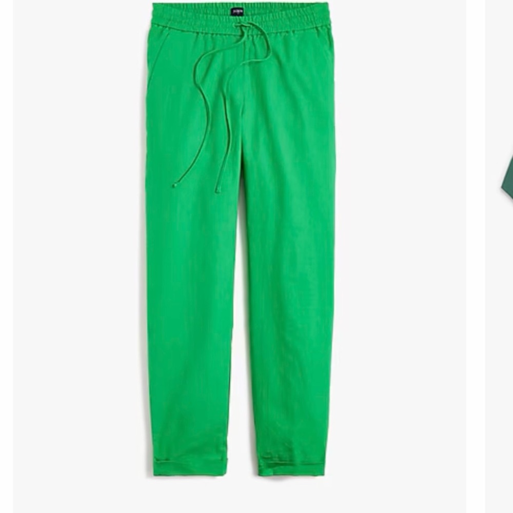 New Linen-cotton blend drawstring pant